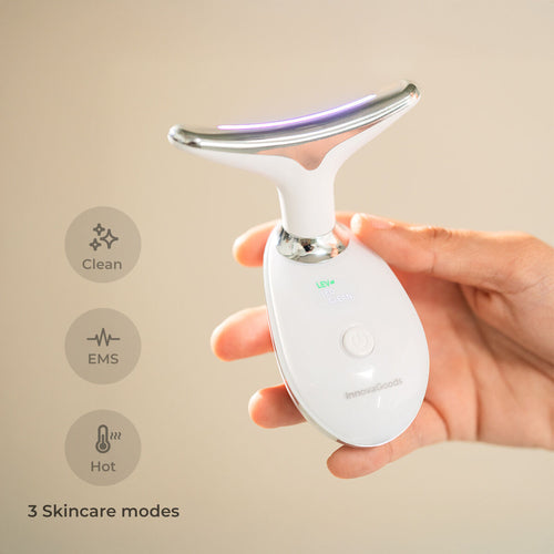 Electric Facial Firming Massager for Face and Neck with LED, EMS, and